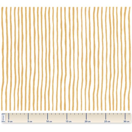 Cotton veil fabric rayé or blanc