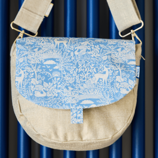 Flap of small shoulder bag toile de biche