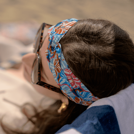 crossed headband anémones rayées