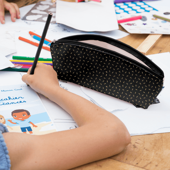 Pencil case golden straw