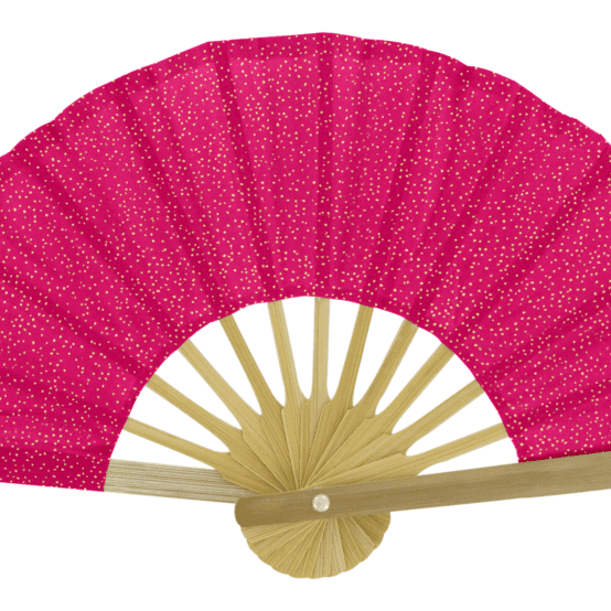 Hand-held fan fuchsia pailleté