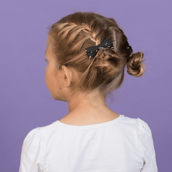 Ribbon bow hair slide golden straw