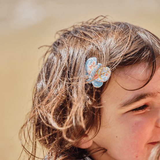 Butterfly hair clip champêtre bleuté