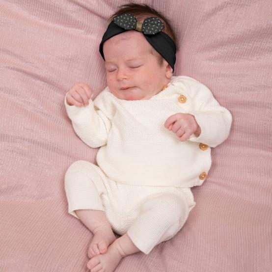Jersey knit baby headband golden straw