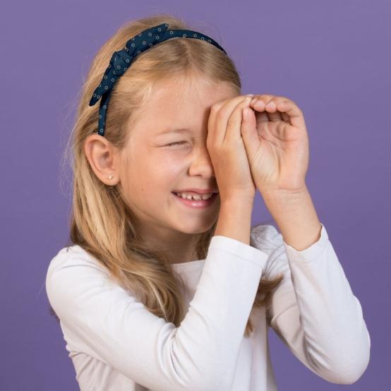 bow headband bulle bronze marine