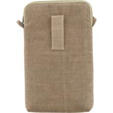 Quilted phone pocket copper linen