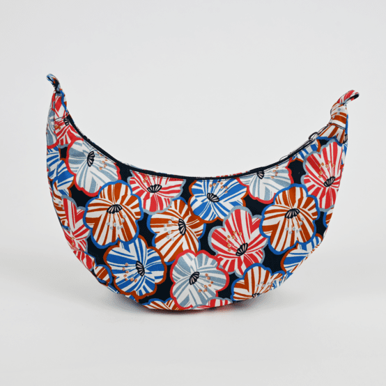 Half-moon bag anémones rayées