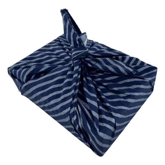 Furoshiki medium 48x48 striped silver dark blue