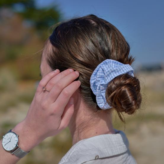 Scrunchie sky blue gingham