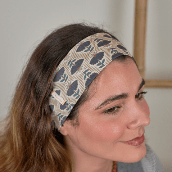 Stretch jersey headband  shanti marine or