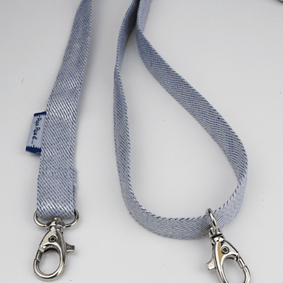 Length removable strap  iridescent denim