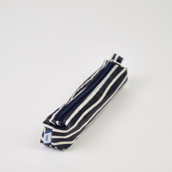 Case pouch striped  ivory navy