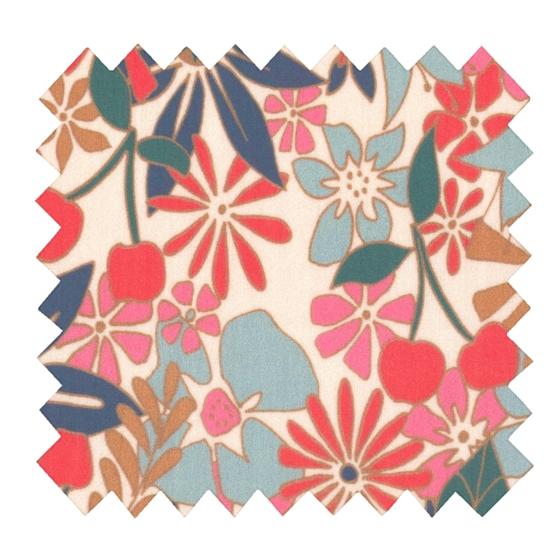 Coated fabric cerise en fleur