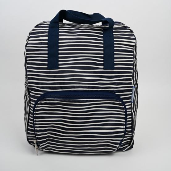 Foldable rucksack Gaby striped  ivory navy