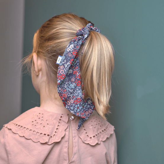 Short tail scrunchie jardin d'aurore