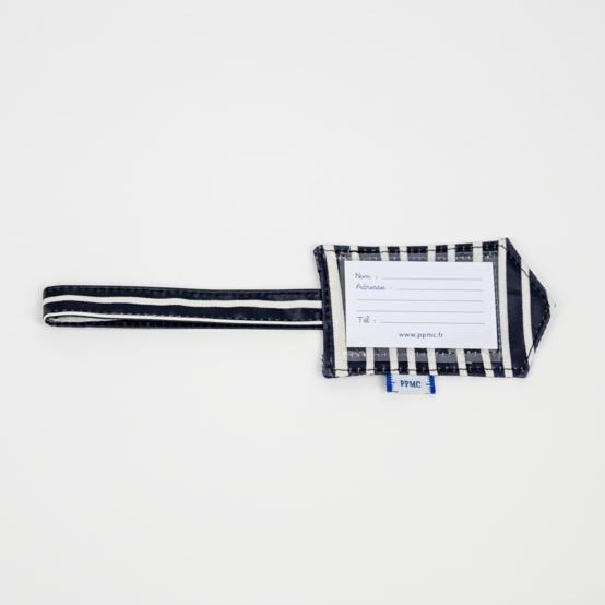Luggage Tag striped  ivory navy