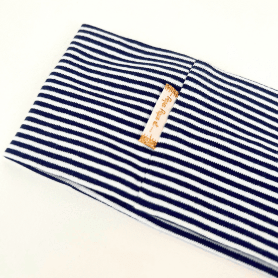 Stretch jersey headband Marine Striped