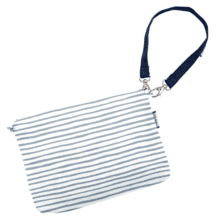 Coton clutch bag striped blue gray glitter
