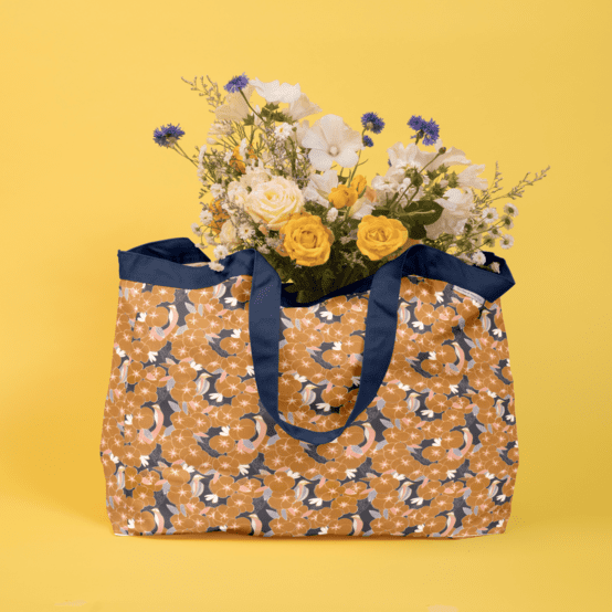 Tote bag with a zip coton d'or