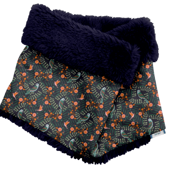 Children fur scarf snood birdy