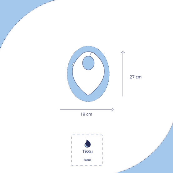 bandana bib gaze pois or bleu baltique