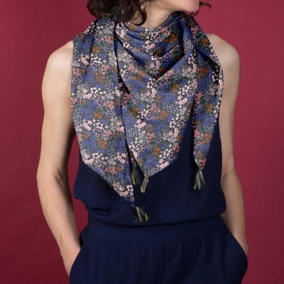 Pom pom scarf monet lilas