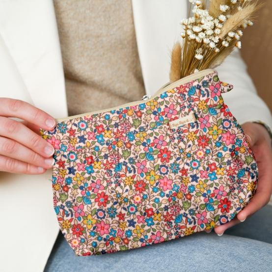 Pleated clutch bag mille et une fleurs