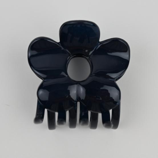 Large Flower Hair Clip lacquered navy