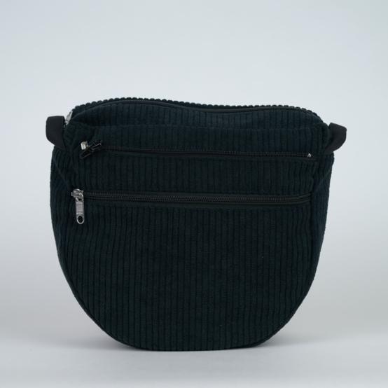 Base small bag without shoulder strap black large corduroy