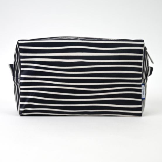 Rectangular toiletry bag striped  ivory navy