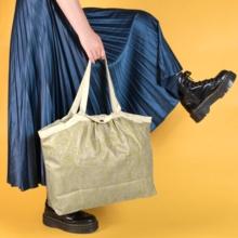 Pleated tote bag - Medium size ramage gold
