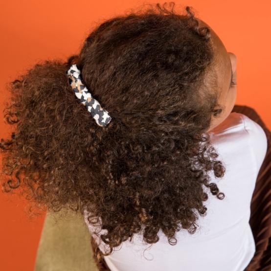 Plait hair slide leopard