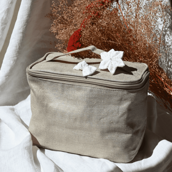 Large vanity golden linen