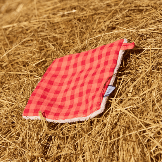 Makeup Remover cotton coral red gingham