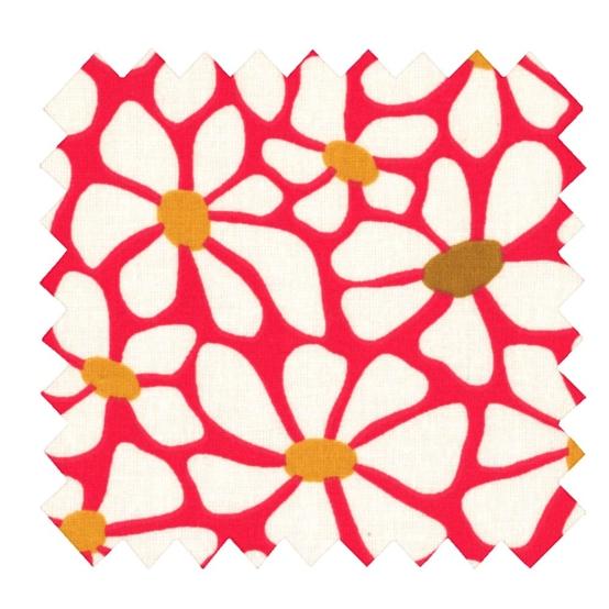 Cotton fabric ex2524 red petals gold heart