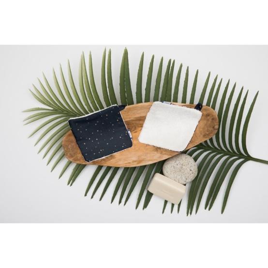 Makeup Remover cotton gaze pois or marine