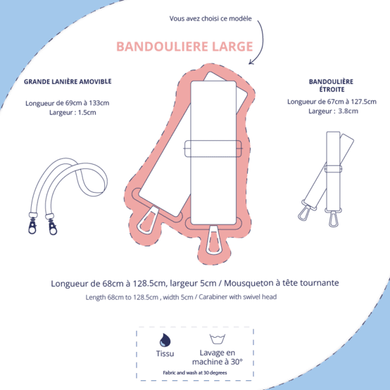 Wide shoulder strap burgundy