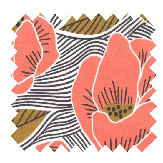 Cotton fabric ex2622 coral poppy