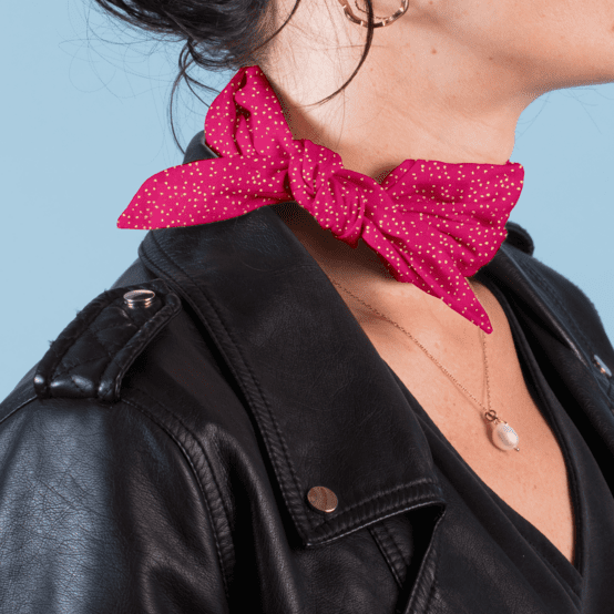 Long tail scrunchie fuchsia pailleté