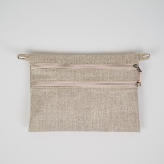 Aloïs flat pouch golden linen