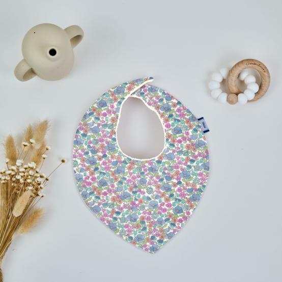 bandana bib pastel fleuri