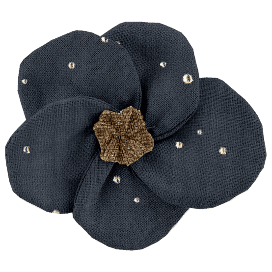 Flower petal hair slide small  gaze pois or marine