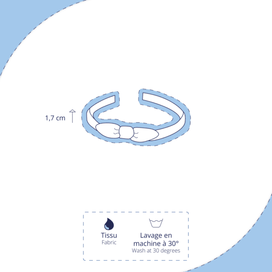 bow headband starry white english embroidery 