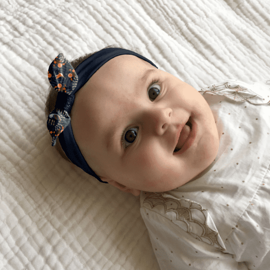 Jersey knit baby headband birdy