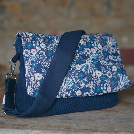 Large shoulder bag base large navy orduroy