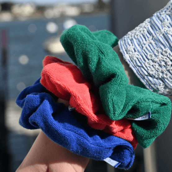 Scrunchie coral terry towelling
