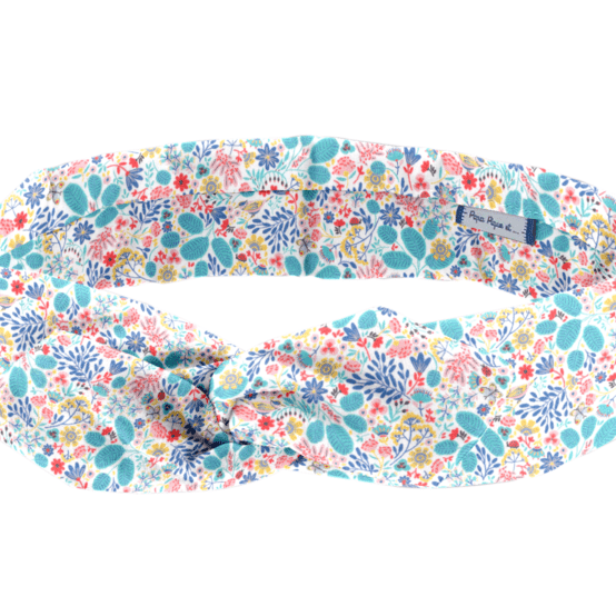 Wire headband retro champêtre bleuté