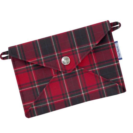 Little envelope clutch tartan rouge