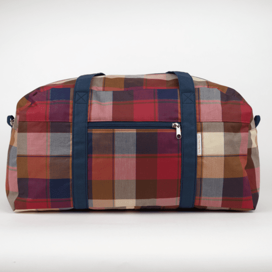 Sac week-end ruby lurex tartan
