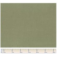 Cotton Fabric almond green with golden dots gauze